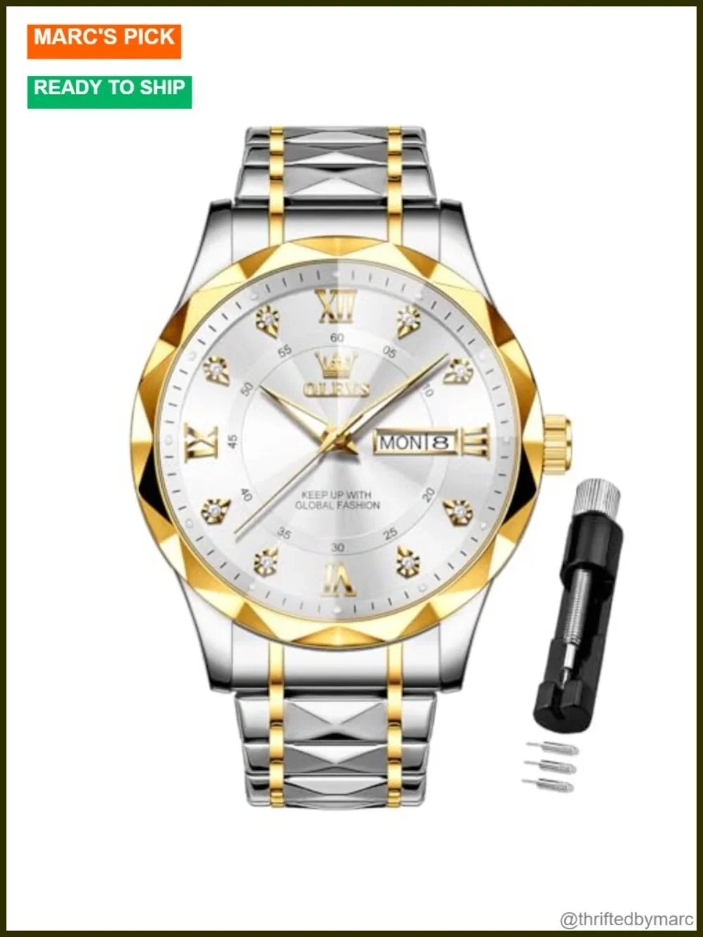 Luxury Diamond Casual Large Dial Stainless Steel Waterproof Business Dress